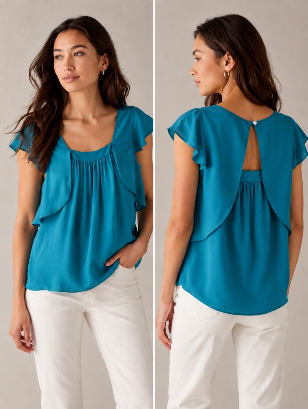 ❤ ANTHROPOLOGIE MEADOW RUE FLOWY TOP / BLOUSE, 0